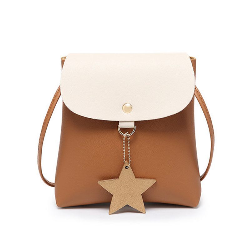 Star Dekorációs Flap Műbőr Válltáskák Crossbody Táska Telefontáska Nőknek