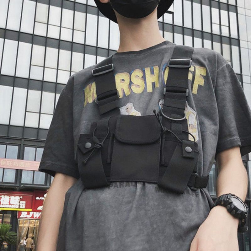 Szerszámozás Messenger Bag Japán Utcai Funkció Taktikai Melltáska Alkalmi Férfi És Női Többfunkciós Golyós Zsebek Menő