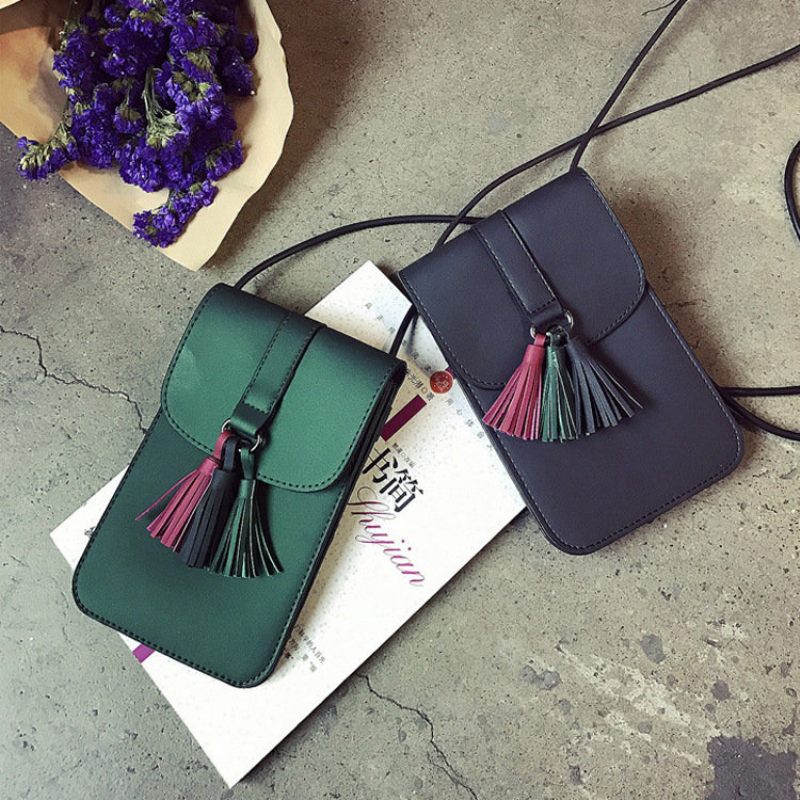 Tassel Stílusos 5.5 Hüvelykes Telefontáska Válltáska Crossbody Táska Pénztárca