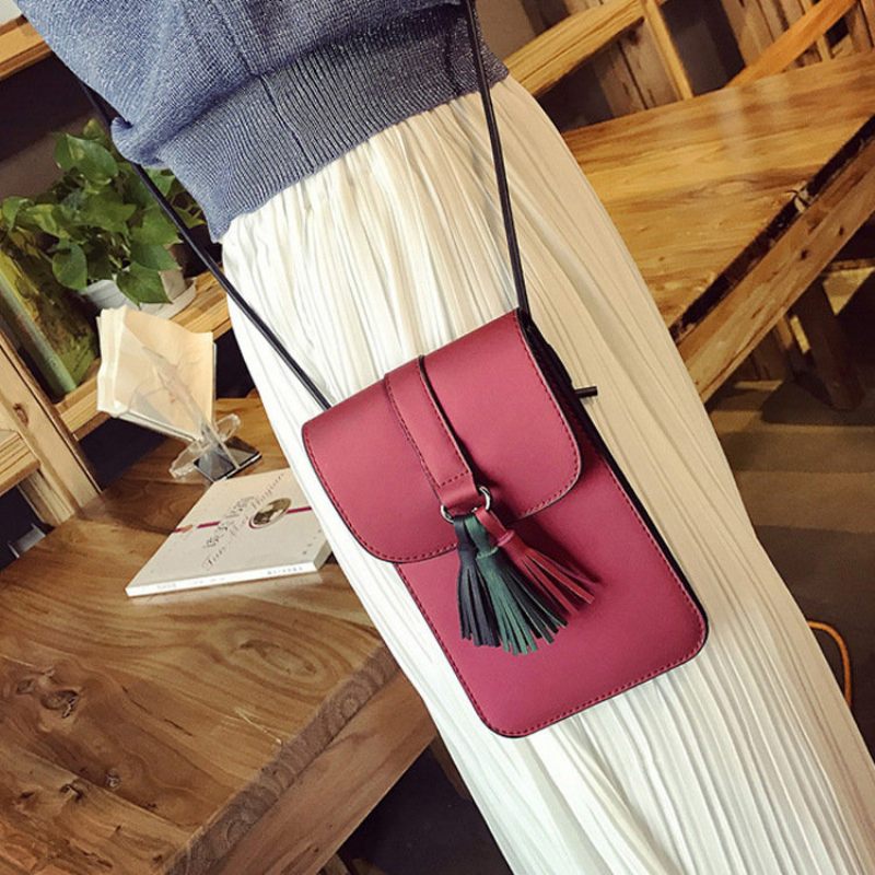 Tassel Stílusos 5.5 Hüvelykes Telefontáska Válltáska Crossbody Táska Pénztárca