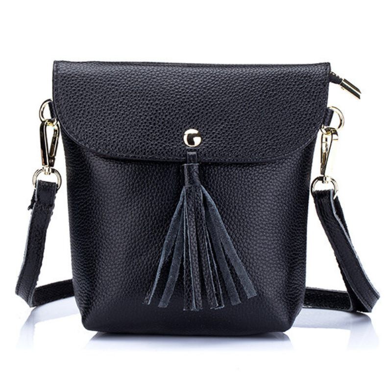 Valódi Bőr Bojttáska 5.5 Hüvelykes Crossbody Bag