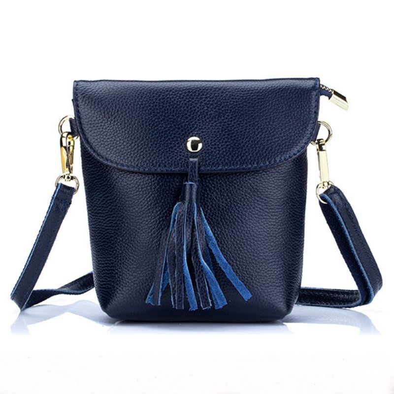 Valódi Bőr Bojttáska 5.5 Hüvelykes Crossbody Bag