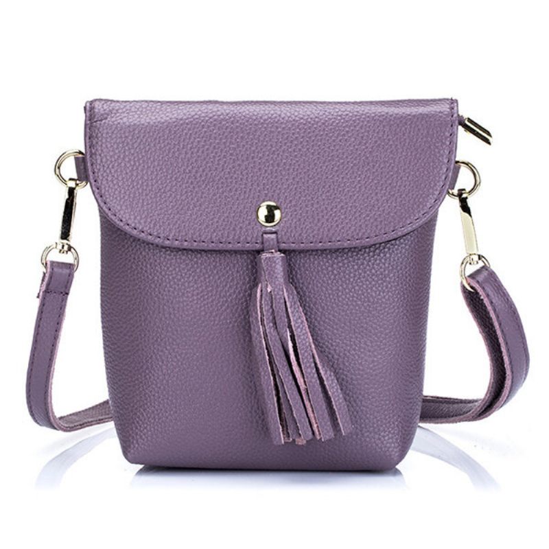 Valódi Bőr Bojttáska 5.5 Hüvelykes Crossbody Bag