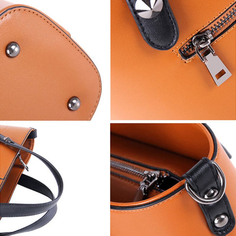 Vintage Női Műbőr Vödörtáskák Válltáska Kézitáska Crossbody Táskák