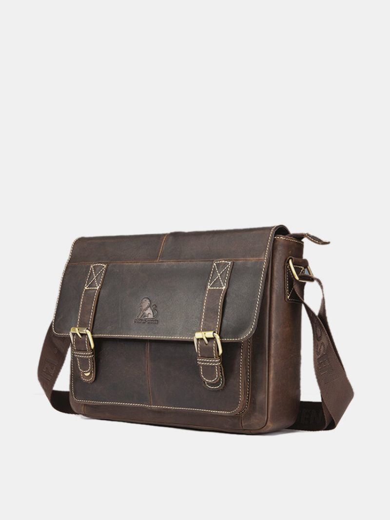 Vintage Valódi Bőr Üzleti Crossbody Táska Férfiaknak