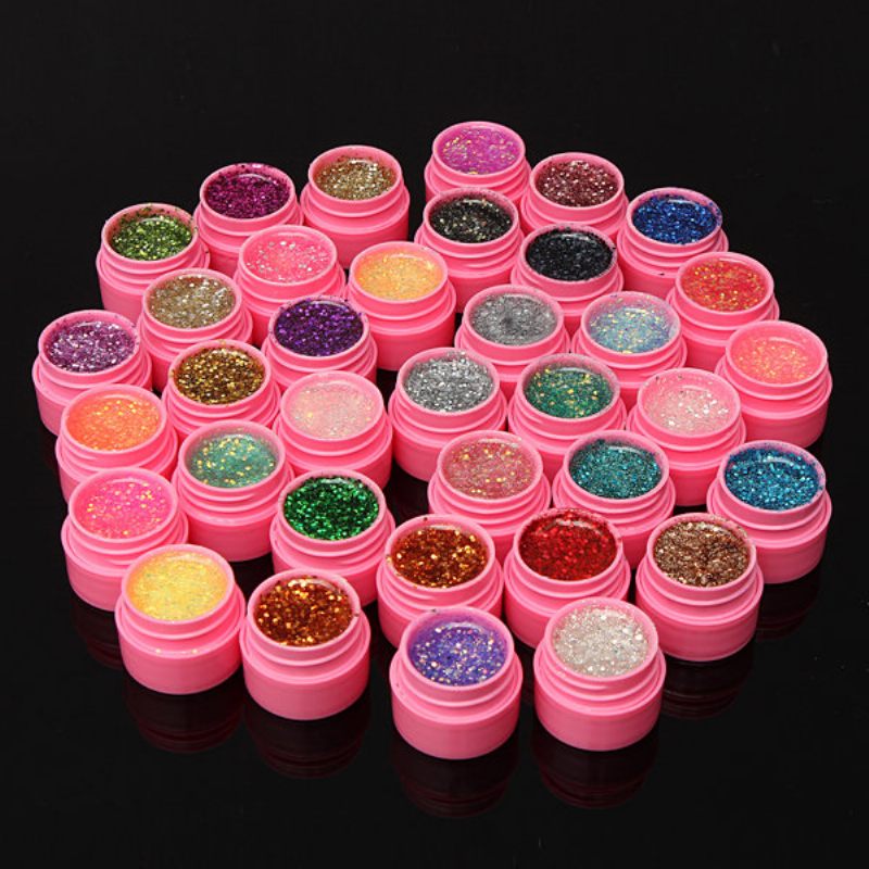 36 Db Mix Colors Shining Glitter Akril Uv Gél Építő Lakkkészlet