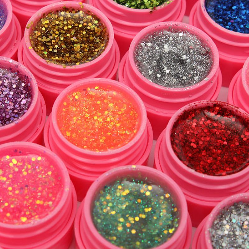 36 Db Mix Colors Shining Glitter Akril Uv Gél Építő Lakkkészlet