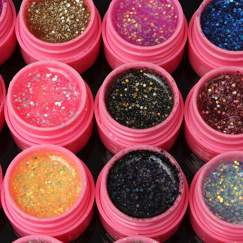 36 Db Mix Colors Shining Glitter Akril Uv Gél Építő Lakkkészlet