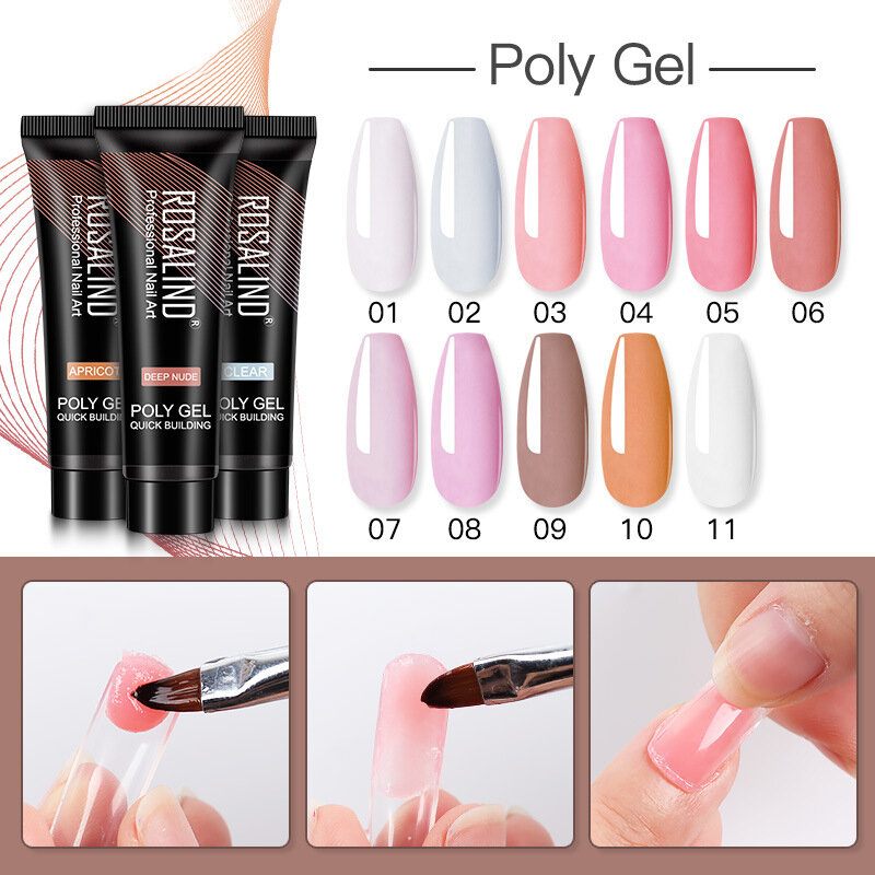 5 Db Poly Nail Gel Kit Professzionális Art Design Dekorációk Hosszabbító Körömlakk Készlet