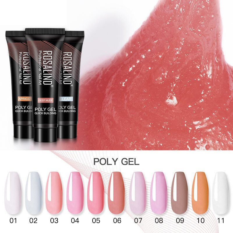 5 Db Poly Nail Gel Kit Professzionális Art Design Dekorációk Hosszabbító Körömlakk Készlet