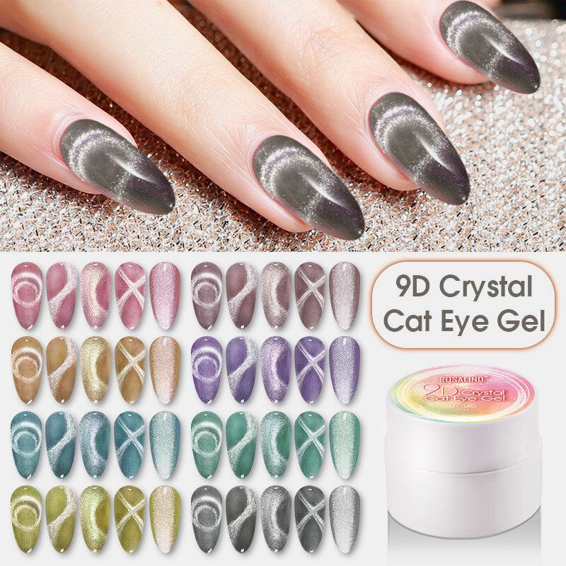 5 Ml 9d Crystal Cat Eye Gel Nail Art Design Lakk Soak-off Gél Uv Led Lámpával Kötött Körömlakk Gél