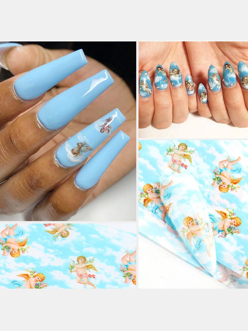 8 Db Nail Art Matrica Diy Kis Virágos Ámor Angyal Vízátadó