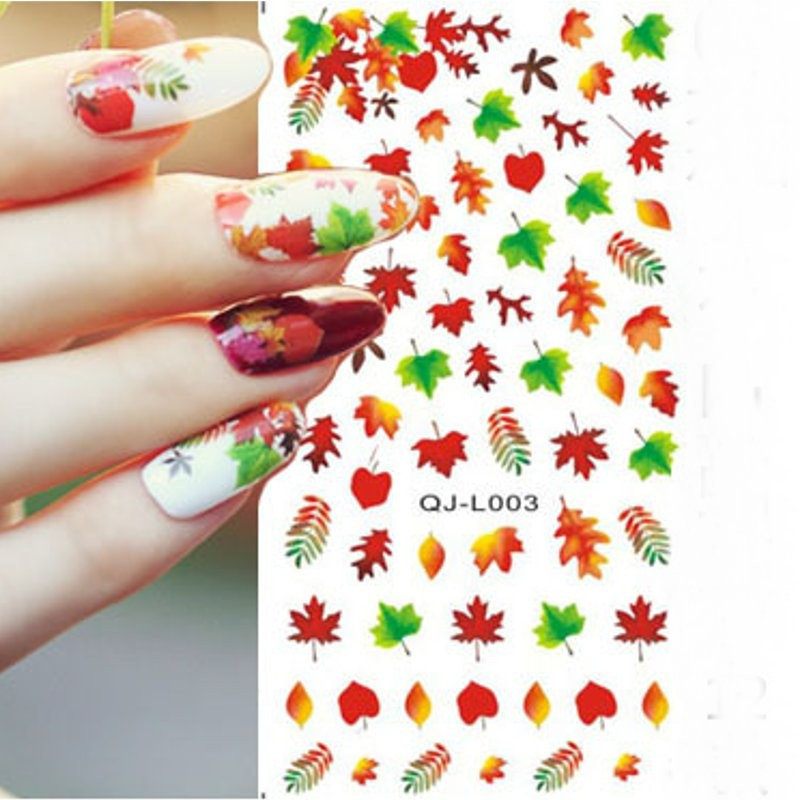 Maple Leaf Diy Nail Art Dekoráció Water Transfer Manikűr Tippek Matricák