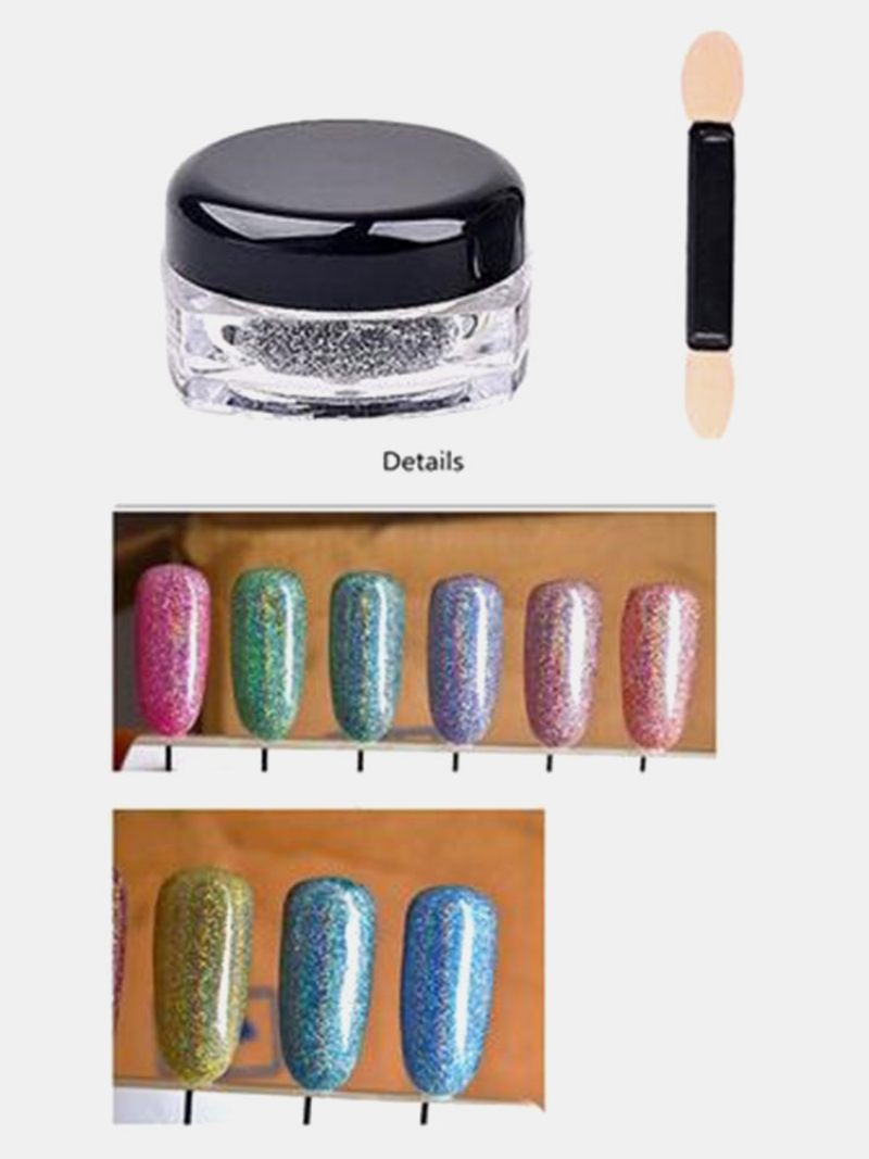 Metallic Mirror Powder Köröm Glitters Por Króm Pigment 6 Szín