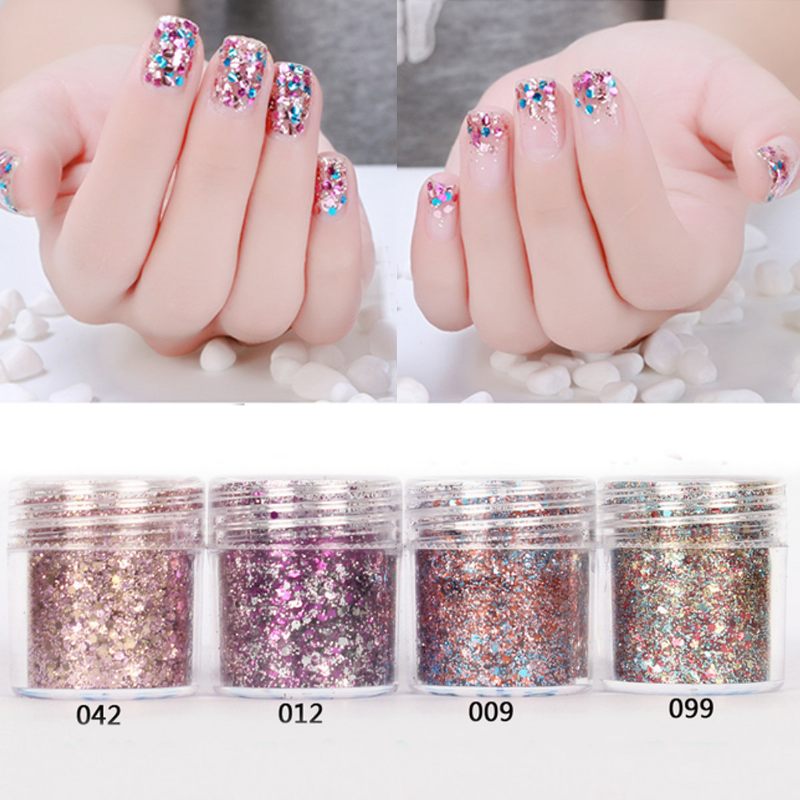 Nail Art Glitter Dust Powder Flitter Tippek 3d Manikűr Dekoráció