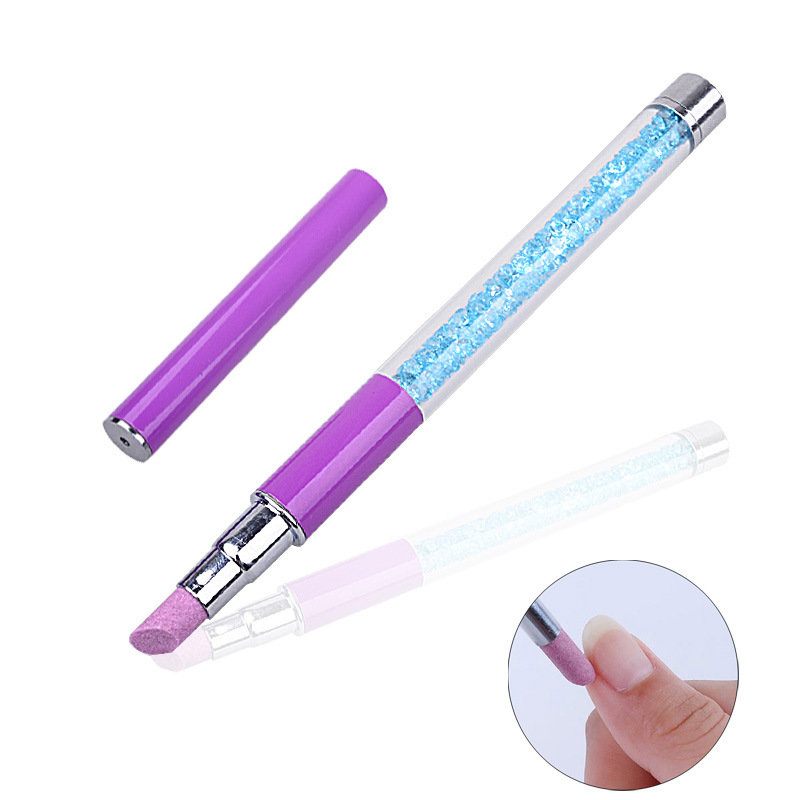 Nail Pusher Dead Skin Remover Cuticle Crystal Clean Pen Manikűr Eszközök