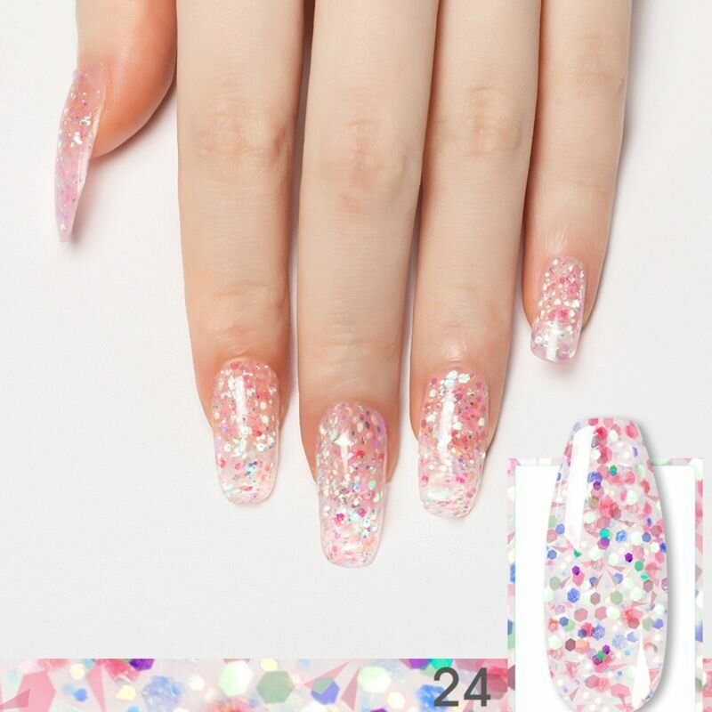 Shiny Poly Glitter Extension Gel Nails Art Design Félig Állandó Uv Gel Builder All For Manikűr Gellak Nail Gel