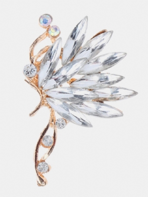 1 Db Luxus Kristály Strasszos Toll Pillangó Mandzsetta Fülbevaló Csíptetős Nőknek Ajándék