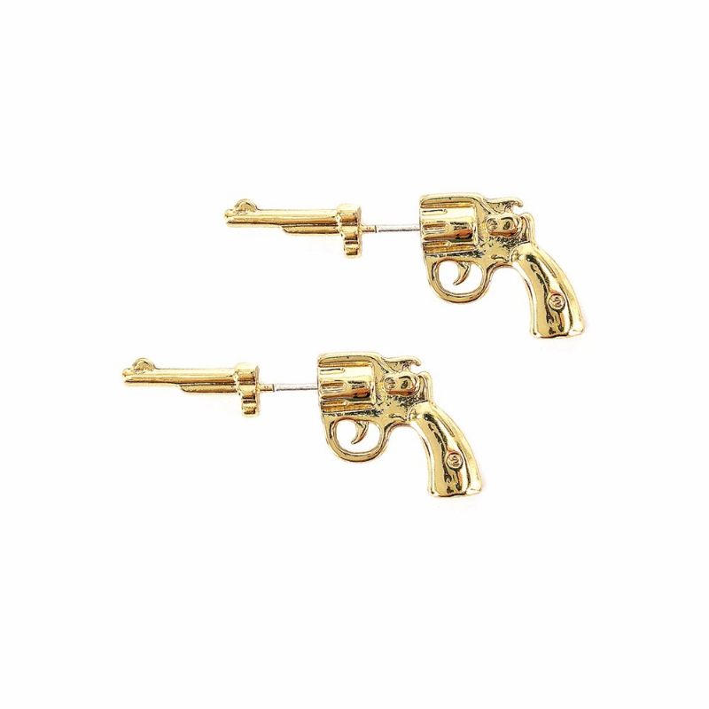 Punk Uniszex Ezüst Arany Színű Fegyver Fülbevaló 925 Sterling Tűs Fülkabát