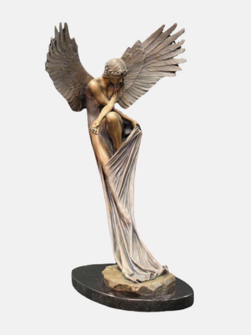 1 Db Gyanta Kiváló Minőségű Spread Wings Angel Asztali Dekoráció Stílusos Redemption Innovatív Cherub Szobor