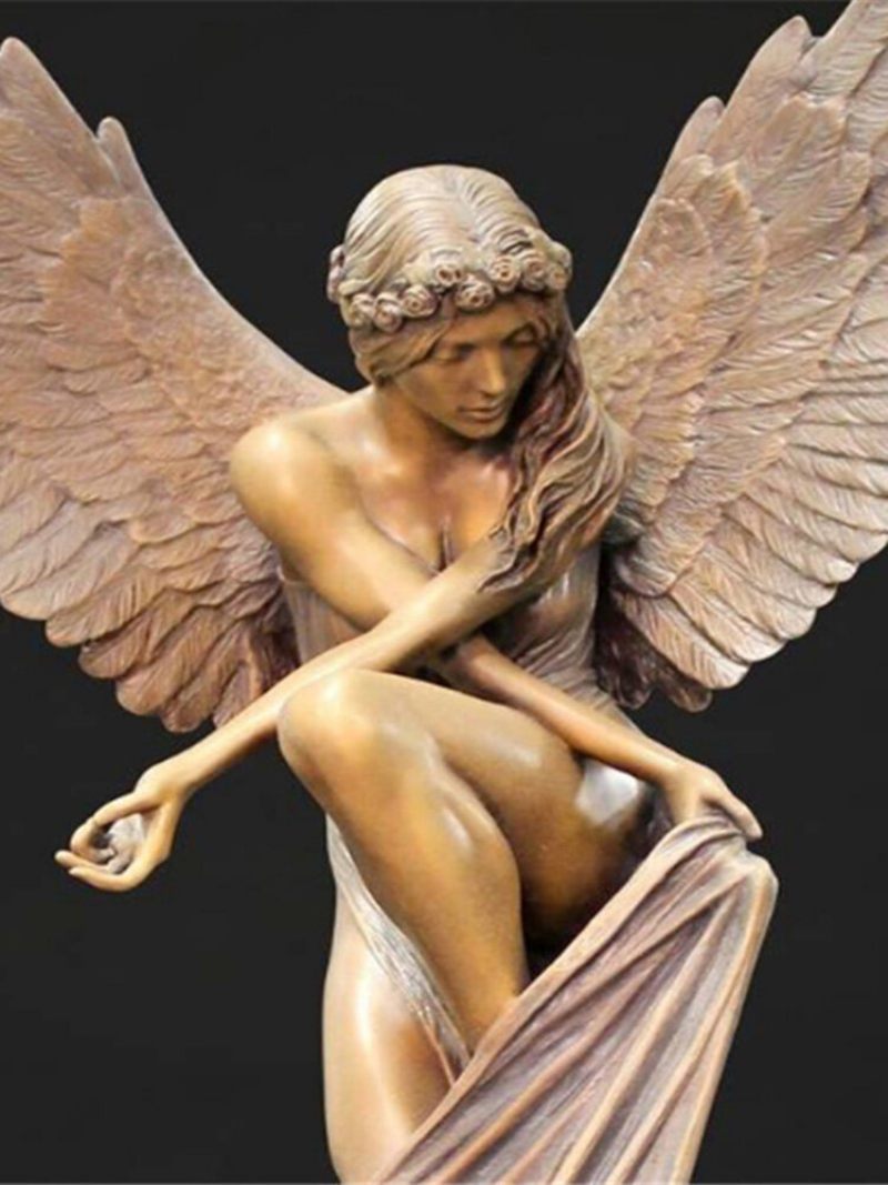 1 Db Gyanta Kiváló Minőségű Spread Wings Angel Asztali Dekoráció Stílusos Redemption Innovatív Cherub Szobor