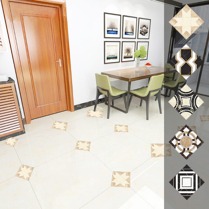 10 Db/szett Kerámia Csempe Falmatricák Öntapadó Art Diagonal Floor Stick Diy Lakásdekoráció Nappali