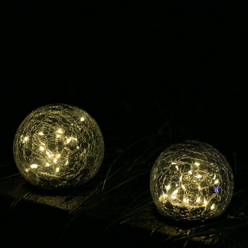 10cm/12cm Kültéri Napelemes Kerti Lámpa Crack Ball Fű Temetett Vízálló