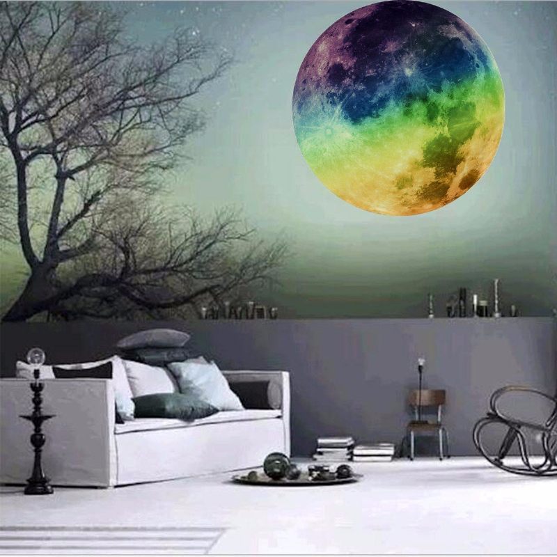 30 cm Éjszakai Világítás Hold Világító Matricák Pvc Otthoni Matrica Baba Játszószoba Dekoráció Karácsonyi Ajándék