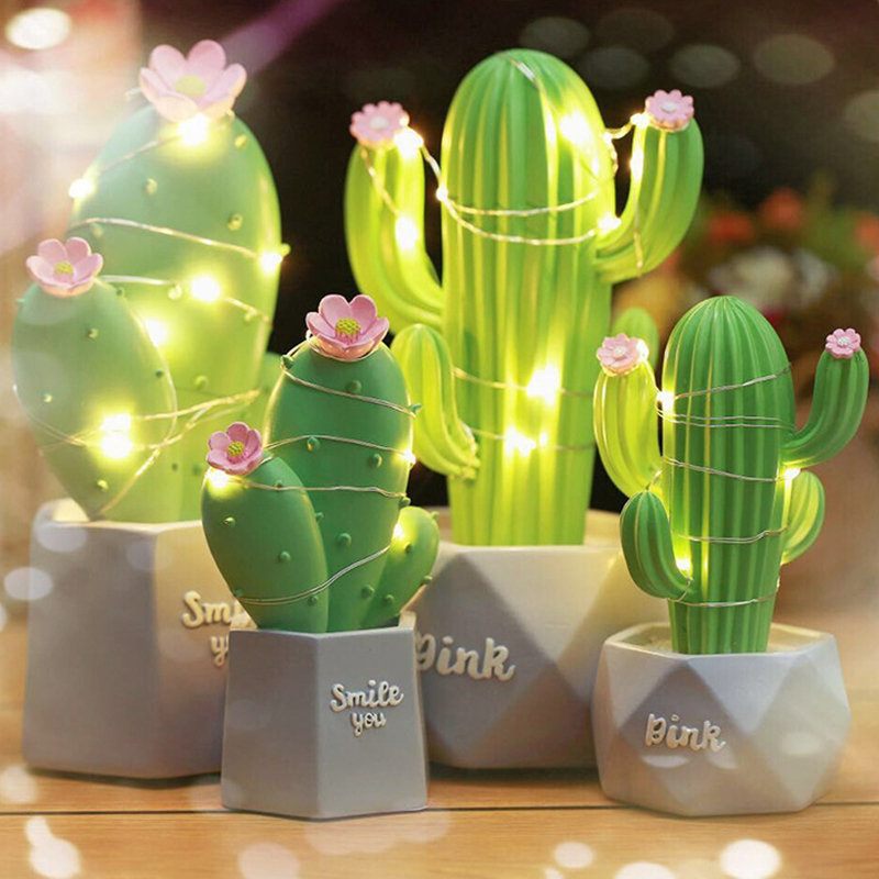 3d Cactus Led Éjszakai Lámpa Fali Baba Gyerekeknek Hálószoba Lakberendezési Ajándék