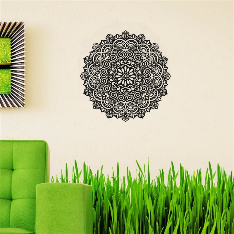 59x59cm Kivehető Mandala Virágmintás Pvc Falmatricák