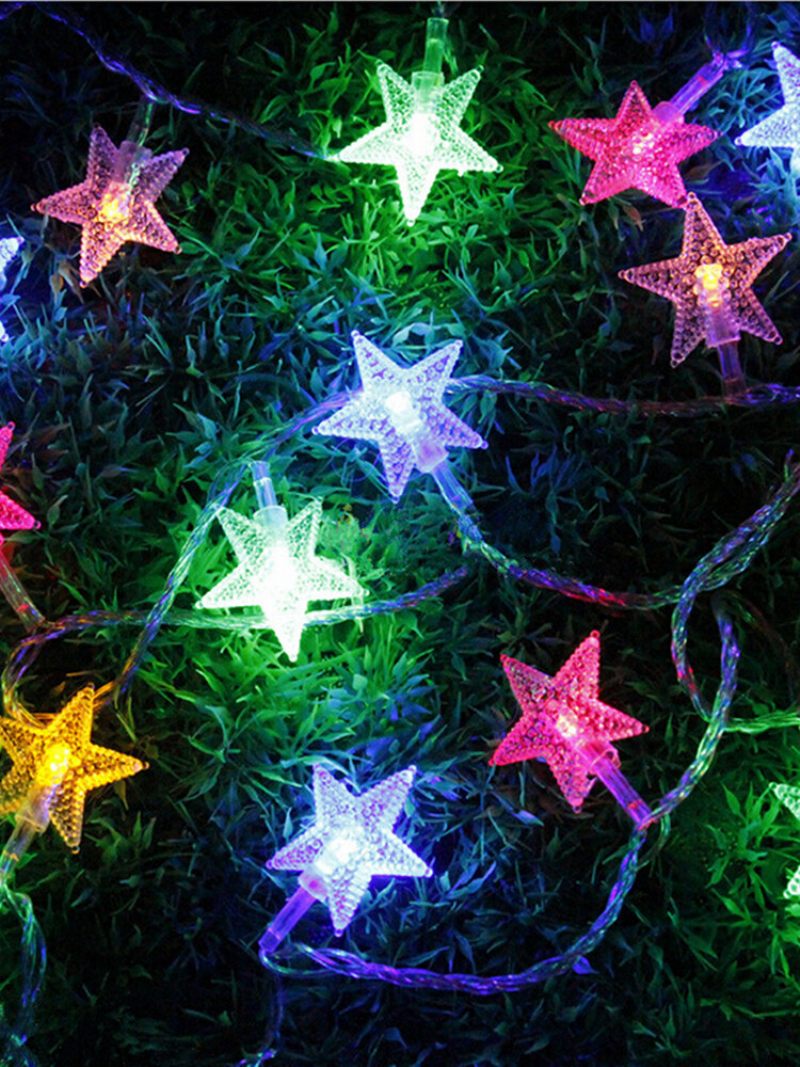 5m 28 Led Pentagram String Fairy Light Többszínű Esküvői Parti Lakberendezés 220v