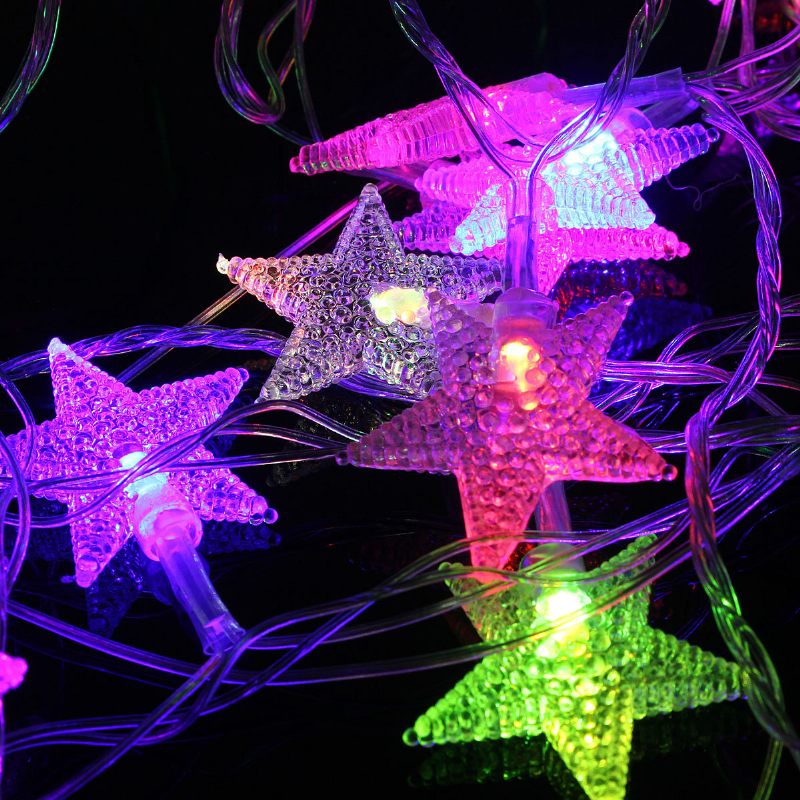 5m 28 Led Pentagram String Fairy Light Többszínű Esküvői Parti Lakberendezés 220v