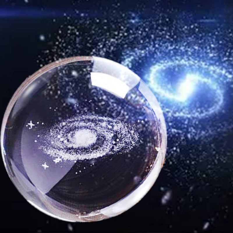 6 cm-es Lézergravírozott 3d Galaxis Kristálygömb Kvarcüveg Otthoni Kiegészítők Csillagászat Miniatűrök Ajándékok