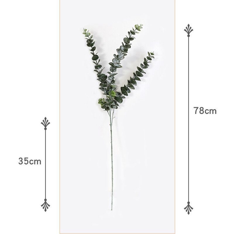 9. 3. 5. Forks Hamis Növény Eukaliptusz Levelek Csokor Otthoni Kert Dekoráció Művirág Műanyag Növények