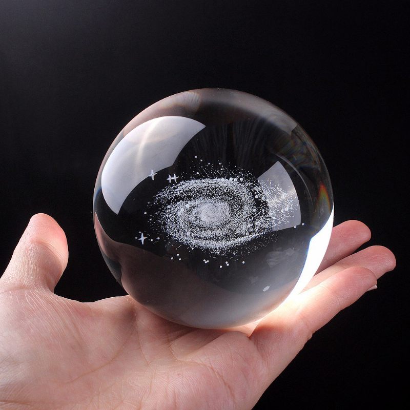 Crystal Galaxy Ball Fa Alappal Dekoratív Otthoni Íróasztallal