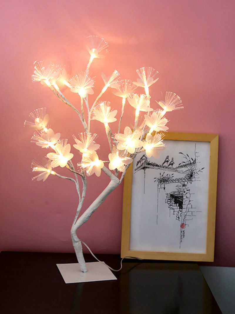 Cseresznyevirág Fa Lámpa Led-es Asztali Beltéri Mesterséges Dekoráció Megvilágított Fa Hálószobába Esküvői Irodába