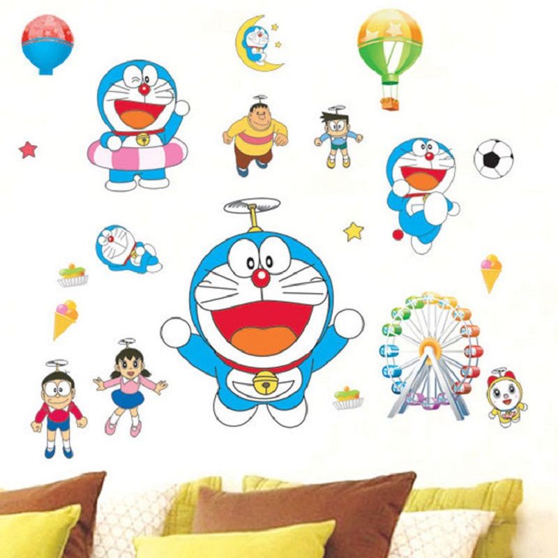 Doraemon Vízálló Matricák Japán Anime Rajzfilm Gyerekeknek Roon Dekoráció