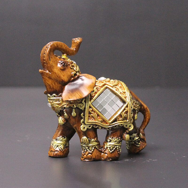 Elegáns Elefánt Figura Csomagtartóval Felfelé Szobor Kézműves Díszek Otthoni Irodai Asztali Dekoráció Ajándék