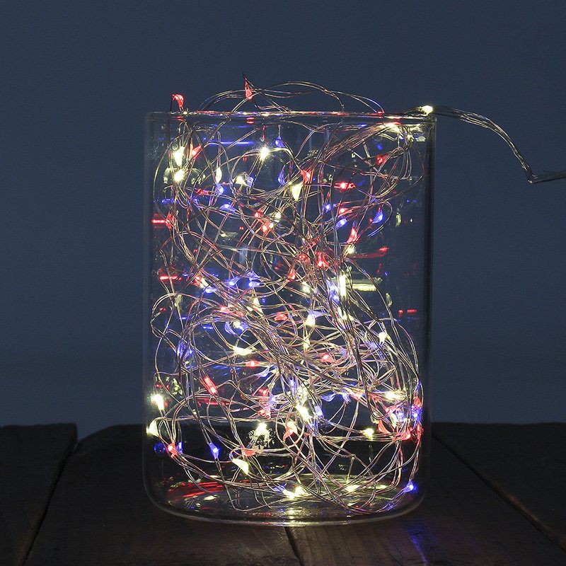 Elemes 12m 120led Ip65 Sliver Wire String Könnyű Borosüveg Lámpa Karácsonyi Parti Lakberendezéshez