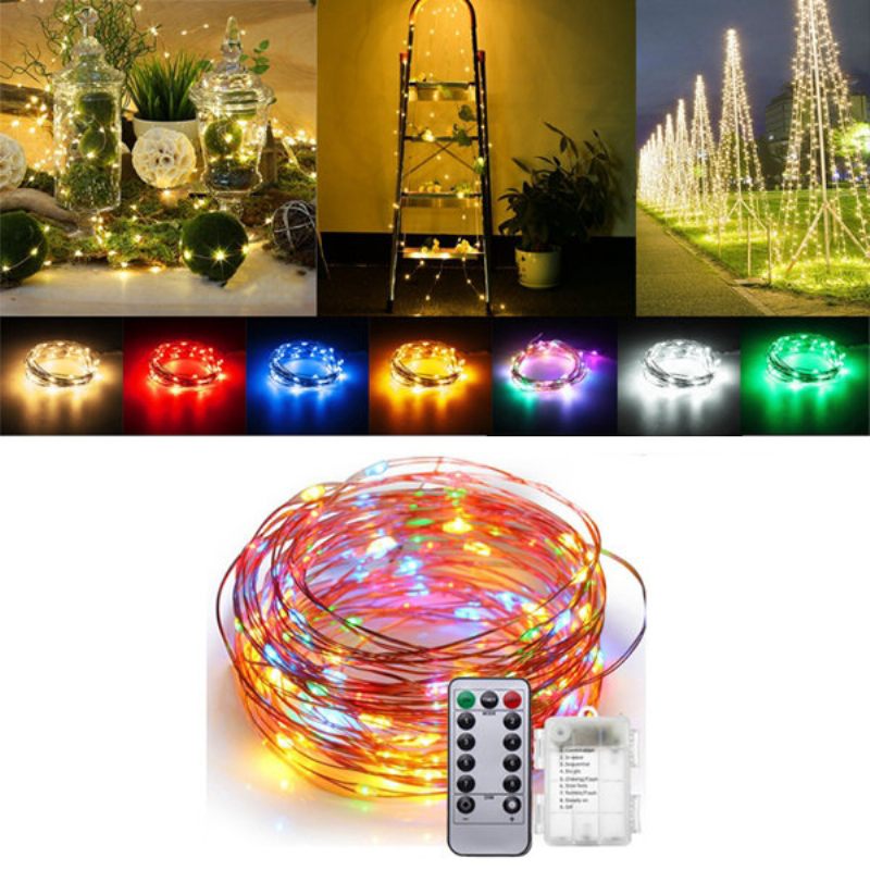 Elemes 5m 50 Led-es Vízálló Rézhuzal Fairy String Light Karácsonyi Távirányító