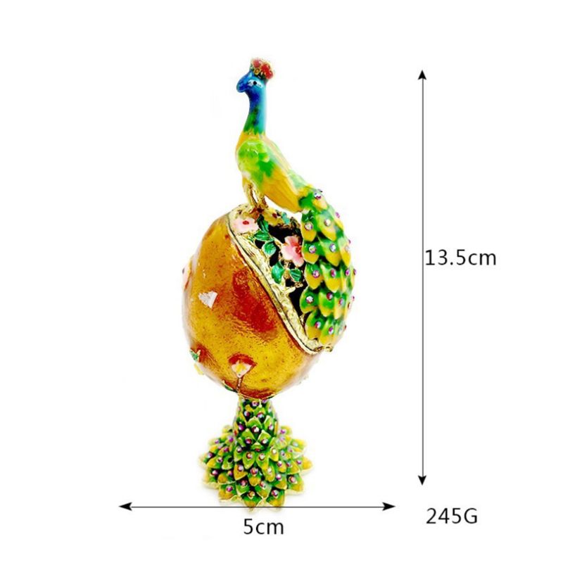 Fém Európai Stílusú Kézimunka Díszítéshez Páva Festett Tojáshéjon Gyémánt Születésnapi Ajándékkal