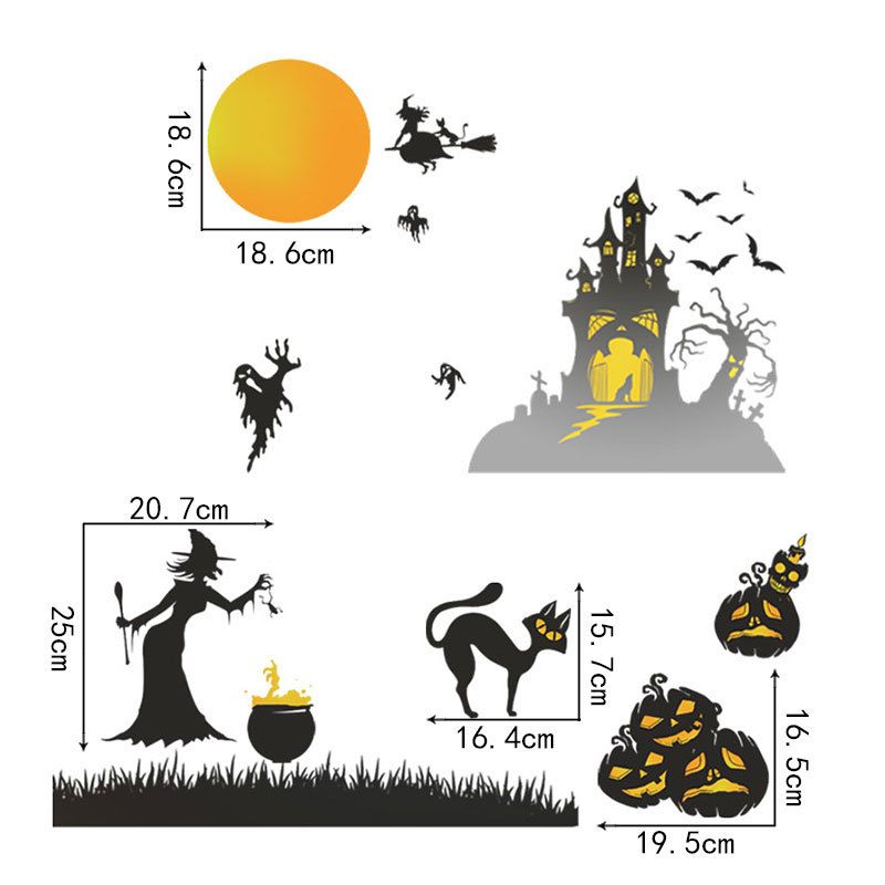 Halloween Boszorkány Óriás Falmatrica Fesztivál Nappali Kirakat Dekoráció