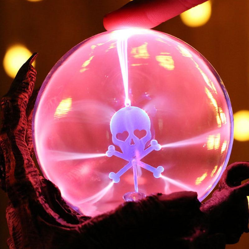 Halloween Skull Magic Ball Vicces Éjszakai Fény Kreatív Elektrosztatikus Indukciós Lámpa Otthoni Dekoráció