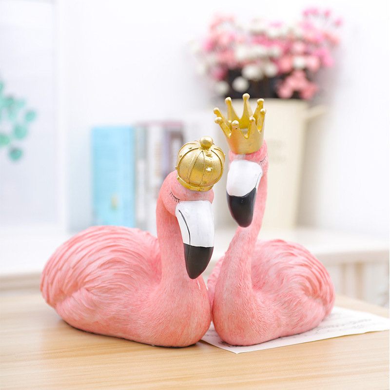 Ins Divat Íróasztal Dekoráció Nagy Flamingó Díszek Dekoratív Figurák Lakberendezési Műgyanta Kézművesség