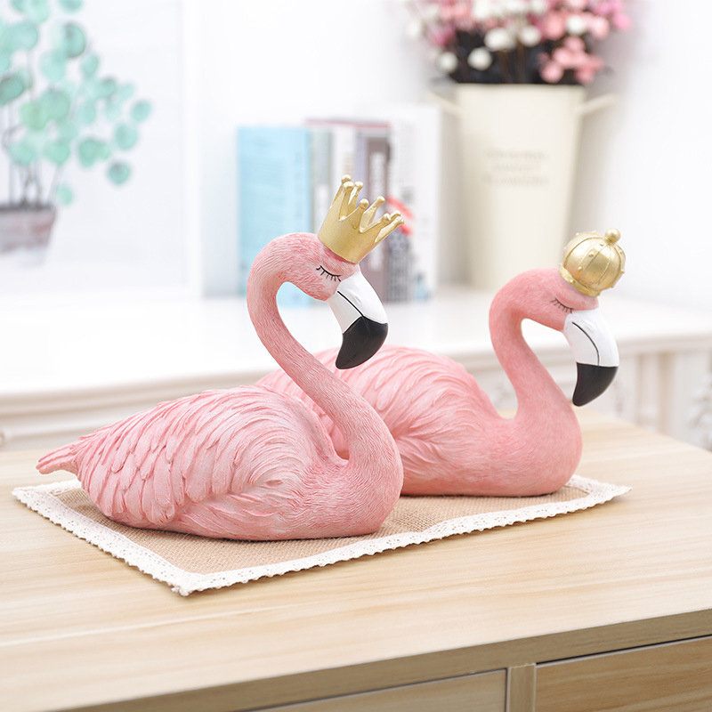 Ins Divat Íróasztal Dekoráció Nagy Flamingó Díszek Dekoratív Figurák Lakberendezési Műgyanta Kézművesség