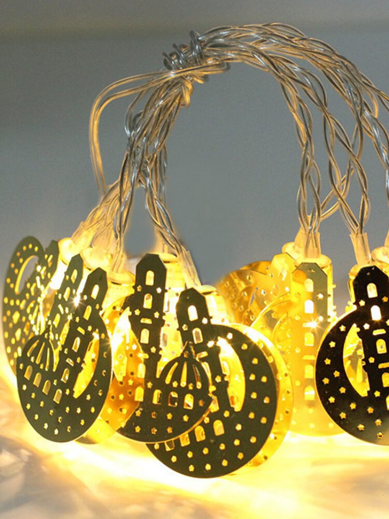 Iszlám Eid Muszlim Ramadan Dekorációk Led-csillag Hold String Fénydísz Lámpa
