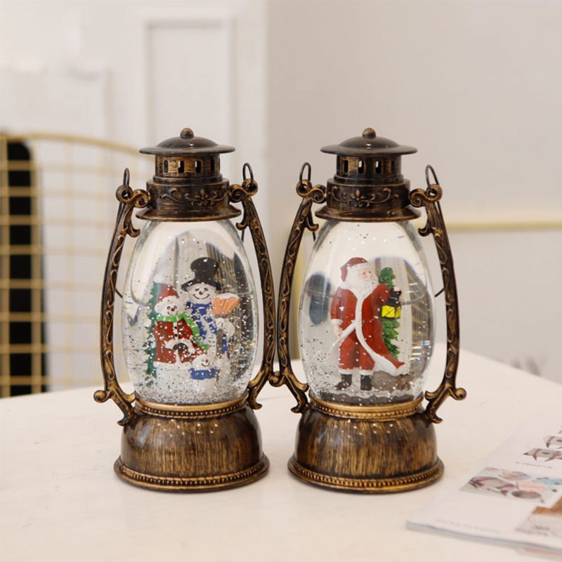 Karácsonyi Gyanta Asztali Lámpa Európai Retro Ovális Lámpás Nappali-hálószoba Otthoni Dekorációhoz Meleg Fénnyel Ütésálló Kreatív Dizájnnal