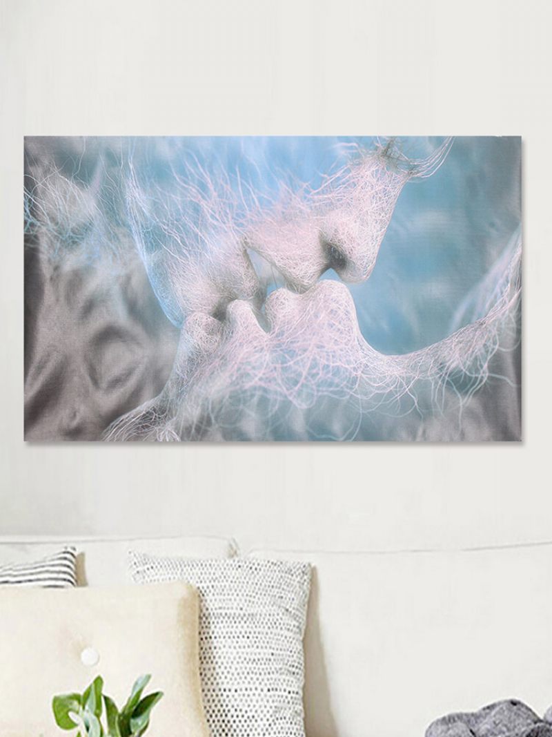Kék Szerelem Csók Absztrakt Művészet Vászonfestmény Fali Kép Nyomtatása Lakberendezés