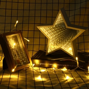Kreatív Aranyos Csillag Tükör Lámpa Led Alagút Éjszakai Fény Gyerekeknek Ajándék Hangulatos Fehér/meleg Fehér