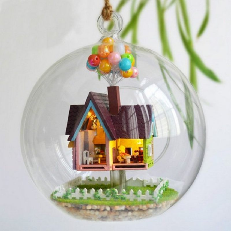 Kreatív Barkács Kézműves Miniatűr Projektkészlet Üveggolyós Sorozat Led-lámpák Babaház
